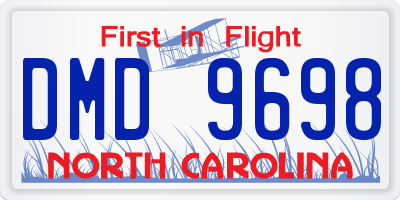 NC license plate DMD9698