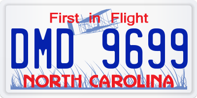 NC license plate DMD9699