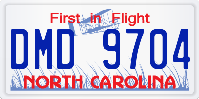 NC license plate DMD9704