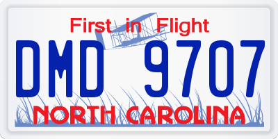 NC license plate DMD9707