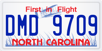 NC license plate DMD9709