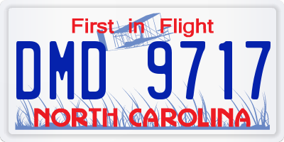 NC license plate DMD9717
