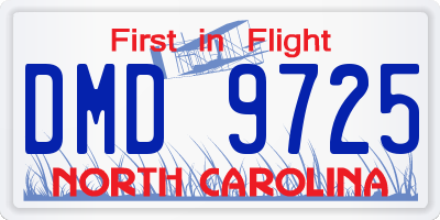 NC license plate DMD9725
