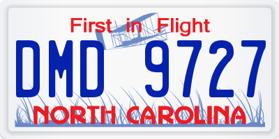 NC license plate DMD9727