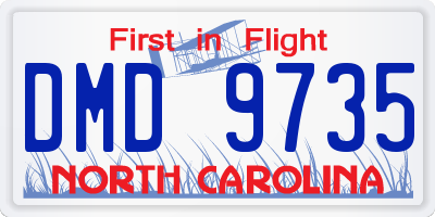 NC license plate DMD9735