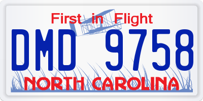 NC license plate DMD9758