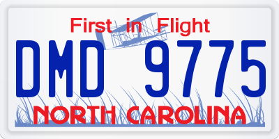NC license plate DMD9775