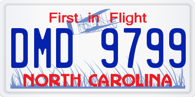 NC license plate DMD9799