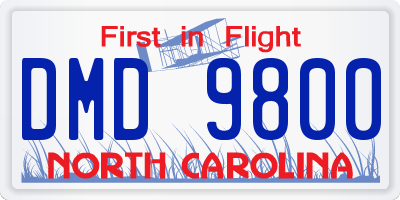 NC license plate DMD9800