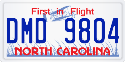 NC license plate DMD9804