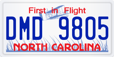 NC license plate DMD9805