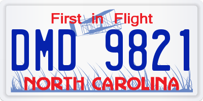 NC license plate DMD9821