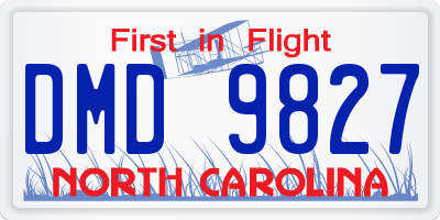 NC license plate DMD9827