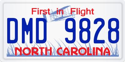 NC license plate DMD9828