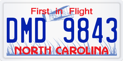 NC license plate DMD9843