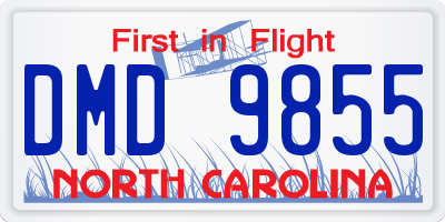NC license plate DMD9855