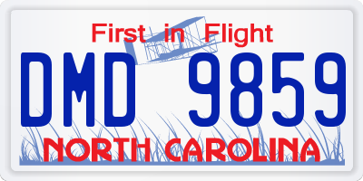 NC license plate DMD9859