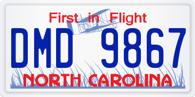 NC license plate DMD9867