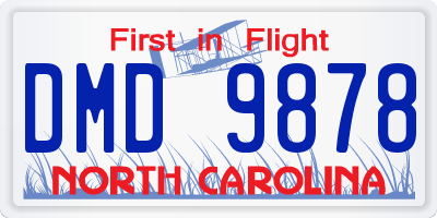 NC license plate DMD9878