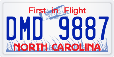 NC license plate DMD9887