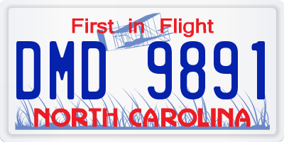 NC license plate DMD9891