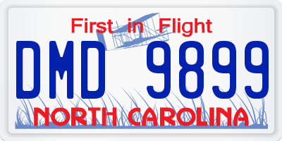 NC license plate DMD9899