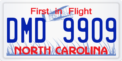 NC license plate DMD9909