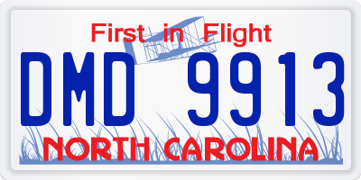 NC license plate DMD9913