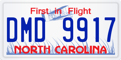 NC license plate DMD9917