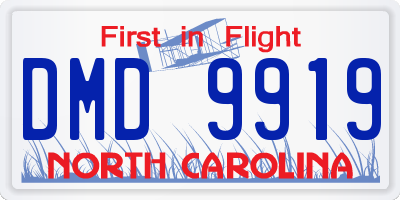 NC license plate DMD9919