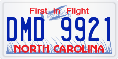 NC license plate DMD9921