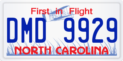 NC license plate DMD9929