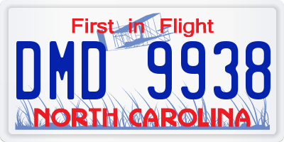 NC license plate DMD9938