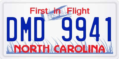 NC license plate DMD9941