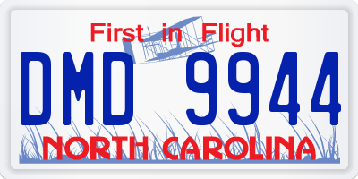 NC license plate DMD9944