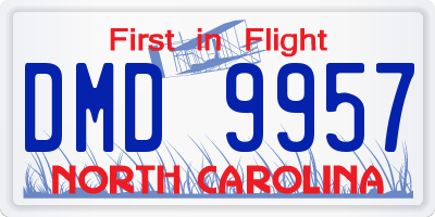 NC license plate DMD9957