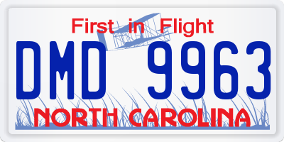 NC license plate DMD9963