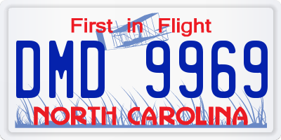 NC license plate DMD9969