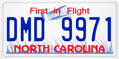 NC license plate DMD9971
