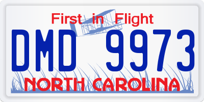 NC license plate DMD9973