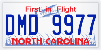 NC license plate DMD9977