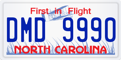 NC license plate DMD9990
