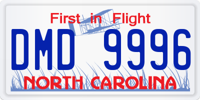 NC license plate DMD9996