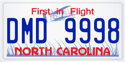 NC license plate DMD9998