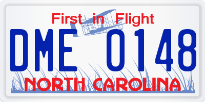 NC license plate DME0148