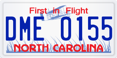 NC license plate DME0155