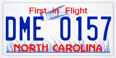 NC license plate DME0157