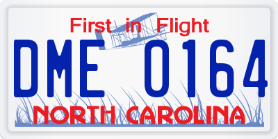 NC license plate DME0164