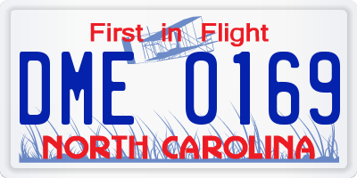 NC license plate DME0169