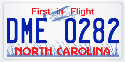 NC license plate DME0282